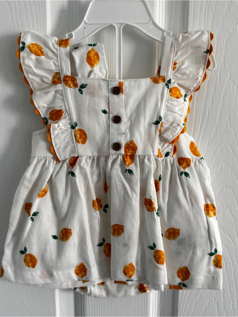 NWT Carter’s Lemon Print Ruffle Baby Dress - White & Yellow
